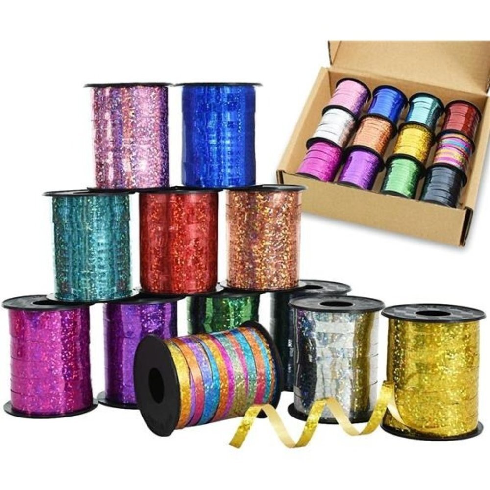 12 Assorted Colors Curling Ribbons Set, Halloween Christmas Party Decoration